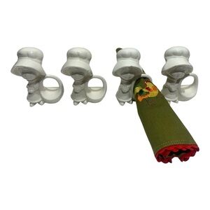 Vintage 1970’s Bonnet Girls Ceramic Napkin Holder Set (4)